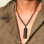 Black Obsidian and Tiger Eye Chakra Necklace