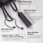 Black Obsidian and Tiger Eye Chakra Necklace