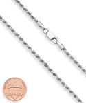 Miabella Solid 925 Sterling Silver Italian 2mm, 3mm Diamond-Cut Braided Rope Chain Necklace for Men Women Made in Italy (3mm, Length 22 Inches)