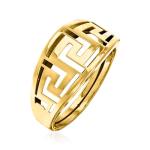 Italian 14kt Yellow Gold Greek Key Ring, Size 8