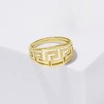 Italian 14kt Yellow Gold Greek Key Ring, Size 8