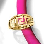 Italian 14kt Yellow Gold Greek Key Ring, Size 8