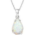 Opal Teardrop Necklace in 925 Sterling Silver