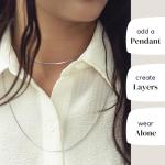 KISPER 925 Sterling Silver Dainty Box Chain Necklace