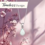 Opal Teardrop Necklace in 925 Sterling Silver