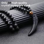 Wolf Tooth Necklace with Black Obsidian & Tiger Eye