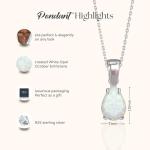 Opal Teardrop Necklace in 925 Sterling Silver