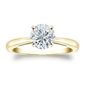 1/3 Carat Round Diamond Solitaire Ring in 14k Gold