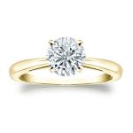 1/3 Carat Round Diamond Solitaire Ring in 14k Gold