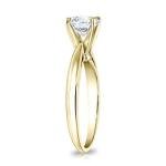 1/3 Carat Round Diamond Solitaire Ring in 14k Gold