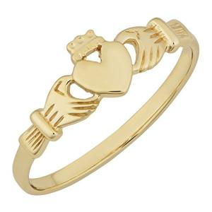 10k Yellow Gold High Polish Claddagh Ring