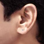 Diamond Single Stud Earring in 14k White Gold