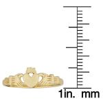 10k Yellow Gold High Polish Claddagh Ring