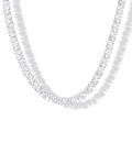 Rhodium Plated Simulated Diamond Tennis Necklace
