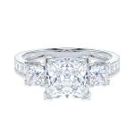 White Gold Princess Cut Simulated Diamond Engagement Ring