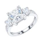 White Gold Princess Cut Simulated Diamond Engagement Ring
