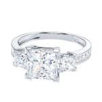 White Gold Princess Cut Simulated Diamond Engagement Ring
