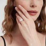 White Gold Princess Cut Simulated Diamond Engagement Ring