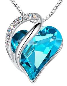 Infinity Birthstone Heart Pendant Necklace for Her