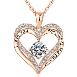 Lucktree Heart Pendant Necklace for Women