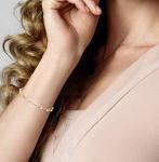 18K Gold Over Silver Pearl Rosary Cross Bracelet