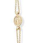 18K Gold Over Silver Pearl Rosary Cross Bracelet