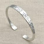 Hammered Sterling Silver Minimalist Cuff Bracelet