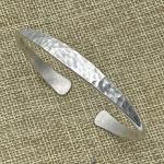 Hammered Sterling Silver Minimalist Cuff Bracelet