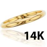 14K Yellow Gold Polished Wedding Band, Size 6.5