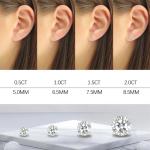 Moissanite 2CT Stud Earrings in White Gold