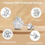 Moissanite 2CT Stud Earrings in White Gold