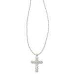 Kendra Scott Rhodium Cross Crystal Pendant Necklace