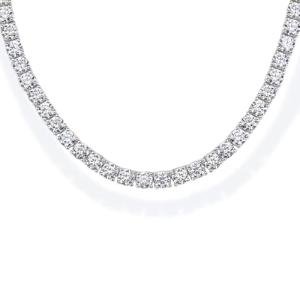 Rhodium Plated Tennis Necklace with Cubic Zirconia