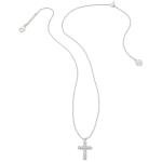 Kendra Scott Rhodium Cross Crystal Pendant Necklace