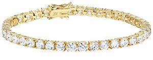 Yellow Gold Plated Cubic Zirconia Tennis Bracelet