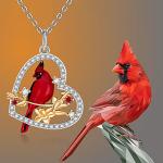 Sterling Silver Heart Cardinal Necklace for Women