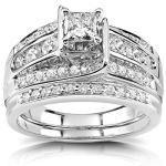 Kobelli 1 Carat Diamond Wedding Ring Set in White Gold