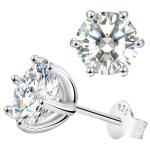 Moissanite Stud Earrings in 925 Sterling Silver