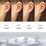 Moissanite Stud Earrings in 925 Sterling Silver