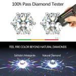 Moissanite Stud Earrings in 925 Sterling Silver