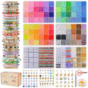 Friendship Bracelet Kit with 96 Colors & Letter Beads