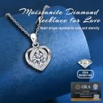 Heart Moissanite Necklace in Sterling Silver