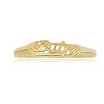 10K Yellow Gold Baby Script Ring, Size 3