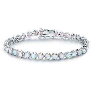 Opal Bracelet with 18K White Gold Plating