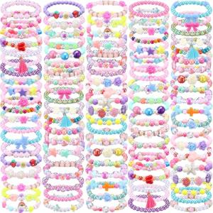 Colorful Beaded Bracelets for Girls - 100 Pcs