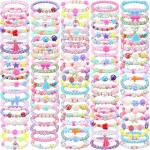 Colorful Beaded Bracelets for Girls - 100 Pcs