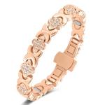 Gold Rose Four-Leaf Clover Magnetic Copper Bracelet