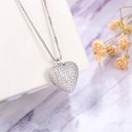 Sterling Silver Heart Urn Pendant Necklace