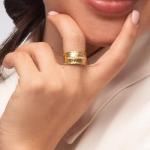 14K Gold Plated Vintage Design Half Eternity Ring