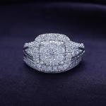 Double Halo Bridal Ring Set with Lab Grown Diamonds